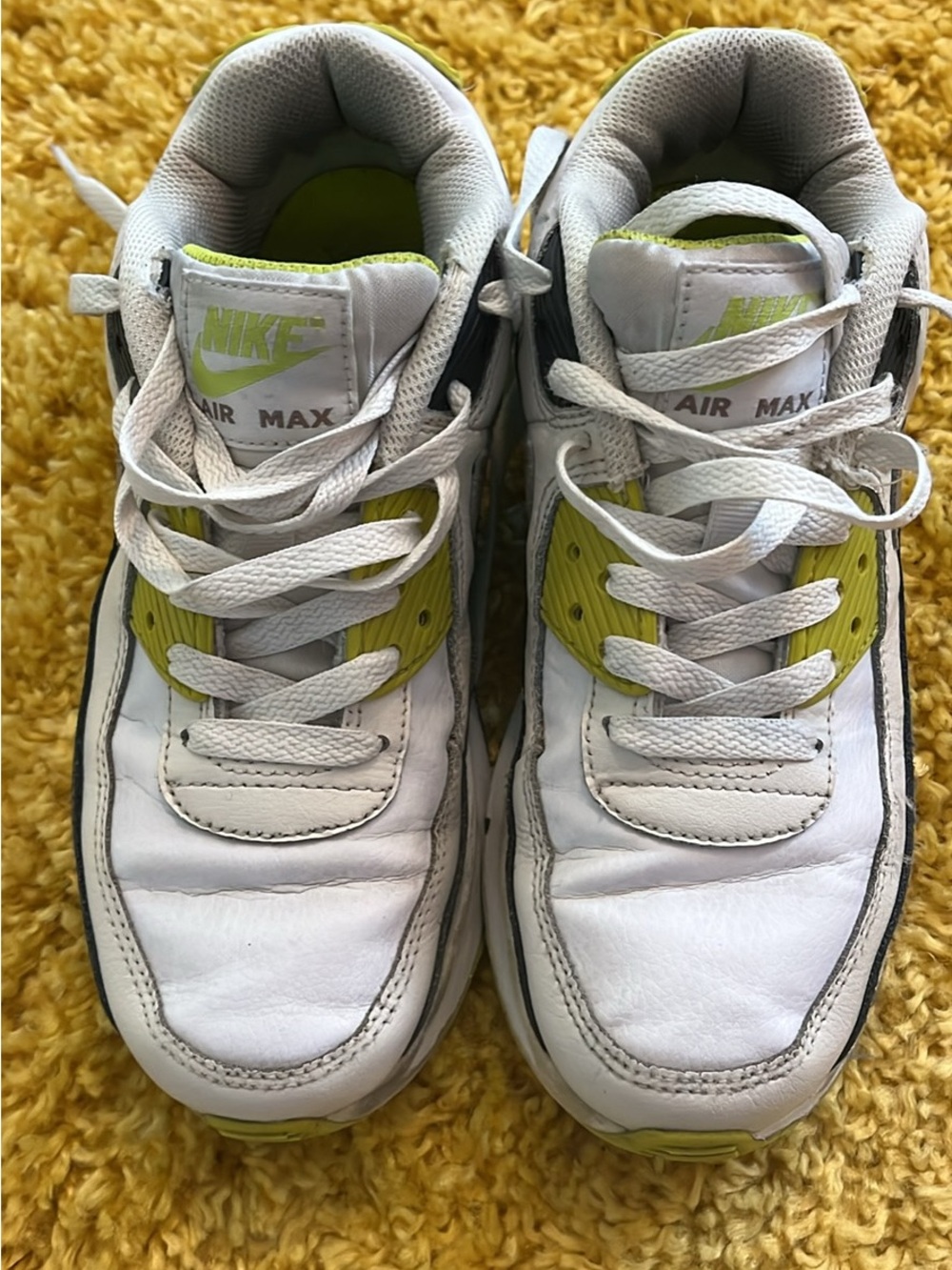 Nike Kids White & Lime Air Max Low-Top Sneakers